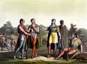 Los indios de Canadá (los acadianos) en "Le costume ancien et moderne
