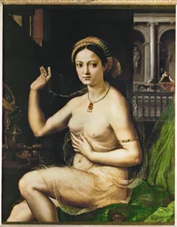 Señora en su aseo (pintura sobre lienzo)