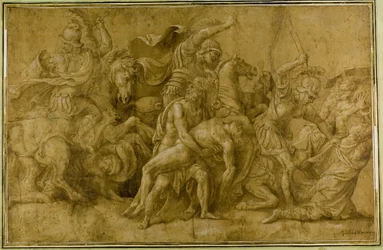 Menelao sostiene el cuerpo de Patroclo