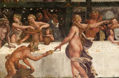 Banquete de bodas de Cupido y Psique (detalle)