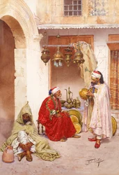 En el zoco (acuarela y lápiz sobre papel)