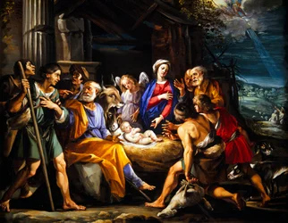 Adoración de los pastores (óleo sobre cobre)