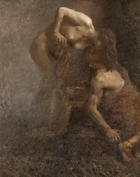 Lujoso cuadro Cleopatra de Giuseppe Amisani (1879-1941) Tamaño 210x190 cm Mede Palazzo Comunale