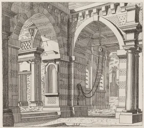 Fantasía arquitectónica con portales arqueados