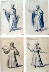 Diseño de vestuario para figuras clásicas, siglo XVI