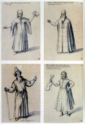 Diseño de vestuario para figuras clásicas, siglo XVI