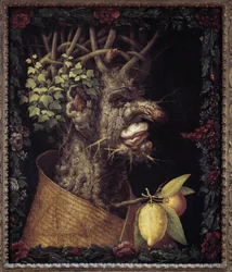 Invierno. Alegoría sobre las estaciones. Pintura de Giuseppe Arcimboldo (1527-1593). Museo del Louvre