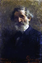 Retrato de Giuseppe Verdi (1813-1901), compositor italiano, por Barbaglia. Conservatorio G. Verdi. Milan