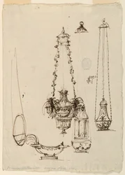 Lámparas de altar, incensarios, naveta de incienso