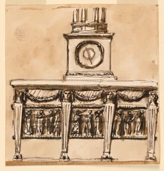 Mesa consola con reloj