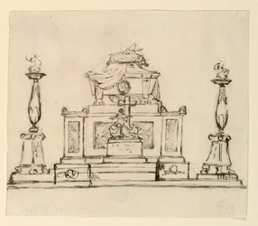 Elevación de un monumento sepulcral