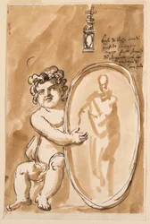 Putto Sentado con Medallón