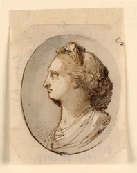 Retrato busto de una mujer clásica