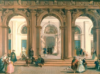 La entrada a la Biblioteca Marciana, la Piazzetta, Venecia