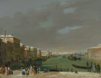 Venecia con nieve y máscaras