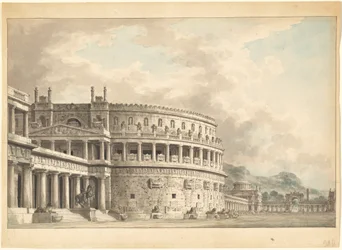 Fantasía Arquitectónica de un Magnífico Mausoleo Antiguo