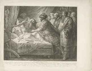 El rey Francisco I con el moribundo Leonardo da Vinci All Glory della pittura (título sobre el objeto)