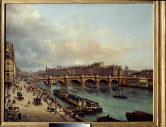 La ciudad y el Pont Neuf visto desde el Quai du Louvre