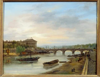 El Palais Bourbon y el Puente Luis XVI (Puente de la Concordia) vistos desde el Quai des Tuileries en París