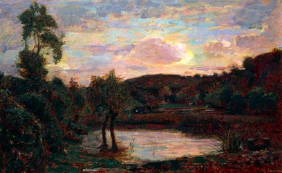 Puesta de sol en Engadina, de Giuseppe Carozzi (1864-1938)