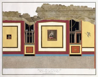 La mayor parte del muro más largo de un atrio de Pompeya