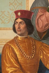 La corte de Ludovico el Moro, detalle con Ludovico el Moro