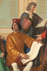 La corte de Ludovico el Moro, detalle con Ludovico el Moro
