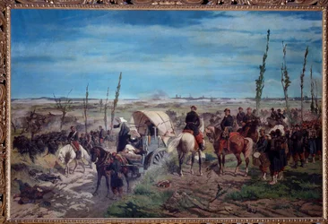 Campamento militar italiano en la batalla de Magenta en 1859