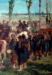 El campamento italiano (detalle de la batalla de Magenta en 1859)