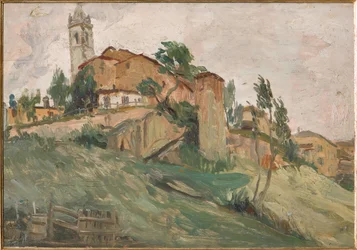 La fortaleza de Savignano (óleo sobre madera)
