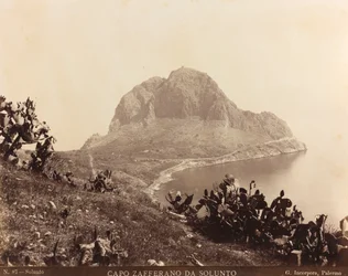 Vista de Capo Zafferano desde Solunto, Palermo