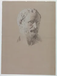 Estudio académico de un busto de un senador romano
