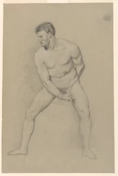 Estudio académico de un desnudo masculino