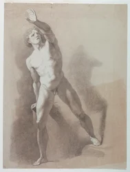Estudio académico de un desnudo masculino