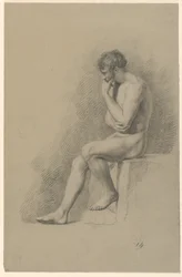 Estudio académico de un desnudo masculino