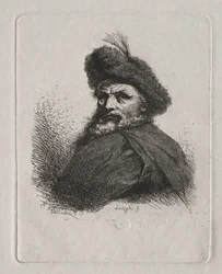 Busto de un Hombre con Gorro de Piel