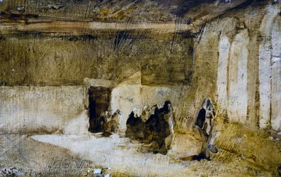 Salón de época, siglo XX (óleo sobre cartón)