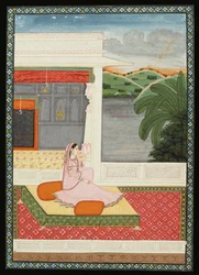 Una dama solitaria espera noticias de su amante, c.1800