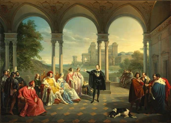 Torquato Tasso lee La Gerusalemme Liberata en la corte de Ferrara, 1841