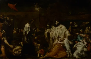 El Beato Bernardo Tolomei intercediendo por el cese de la peste en Siena, c.1735