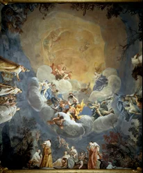 El Olimpo. Fresco de Giuseppe Maria Crespi dit lo Spagnolo (1665-1747) 1700-1710 Bolonia, Palazzo Pepoli Campogrande