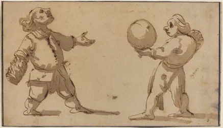 Una caricatura con jugadores de pelota
