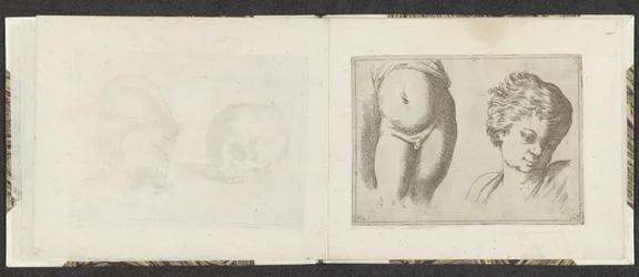 Cuerpo inferior desnudo y cabeza de un niño Ejemplos de dibujo (título de la serie) Mitelli intaglio (título de la serie)