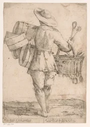 Vendedor de utensilios de cocina. Vendedores ambulantes en Bolonia (título de la serie) L