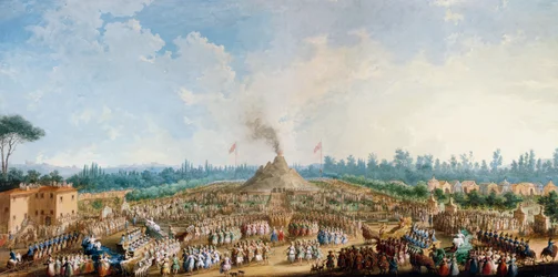 Celebración en el Cascine en honor a Fernando III, El volcán