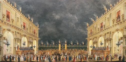 Italia, Florencia, Fiesta en el Cascine en honor de Fernando III de Lorena