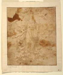 Dibujo, Estudio para La Ascensión de la Virgen, 1650-85