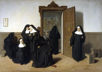 Anticlericalismo, supresión de conventos, pintura de G. Mazza.
