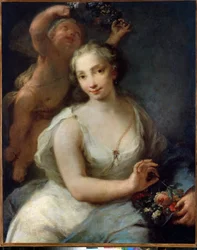 La primavera. Primavera (Primavera). Pintura de Giuseppe Nogari (1699-1763), anterior a 1757. Arte veneciano. Óleo sobre tela. Museo del Hermitage San Petersburgo.