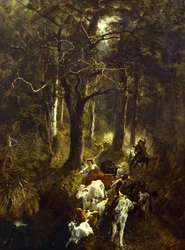 Pastoreo en Fontainebleau, de Giuseppe Palizzi (1812-1888).